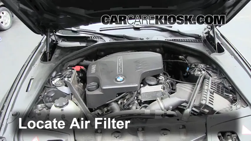 How to Change Engine Air Filter: 2012 BMW 528i xDrive 2.0L 4 Cyl. Turbo